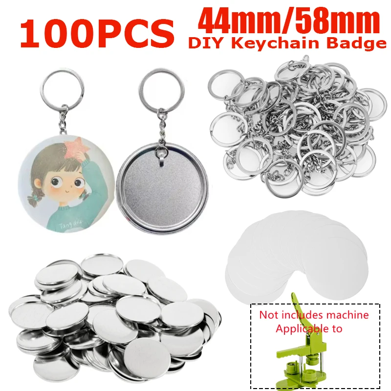 Button Badge Blank - 100 adet boş plastik/metal düğme yapma