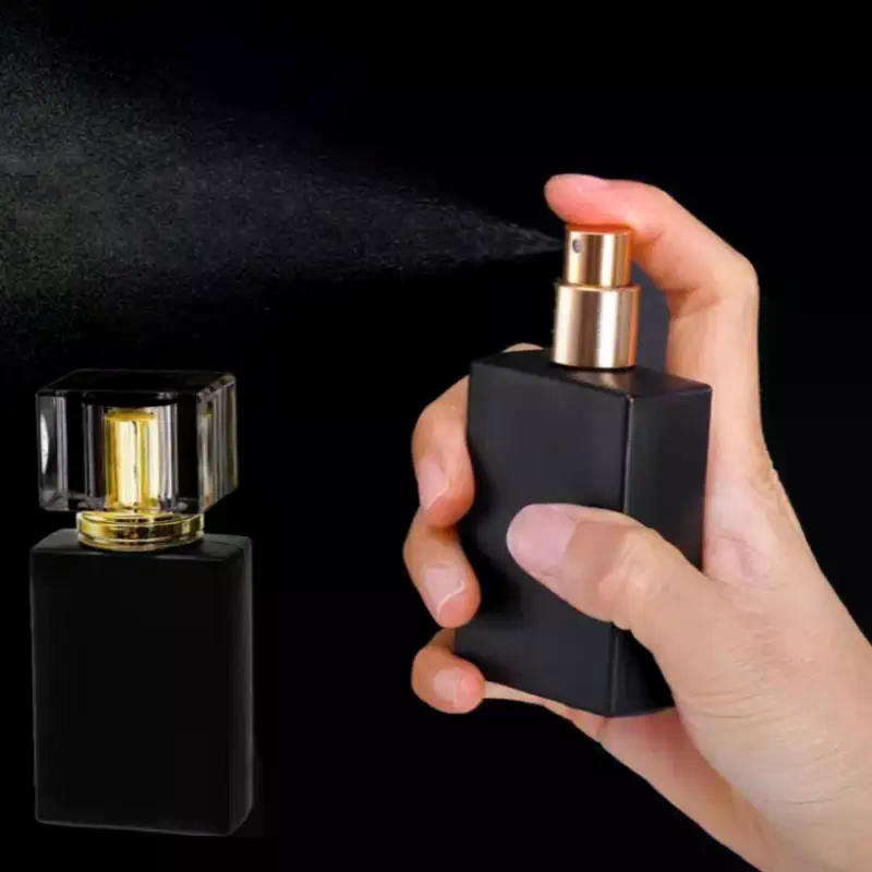 Water Bottle Blank - 30/50 ml Parlak Siyah Parfüm Şişesi