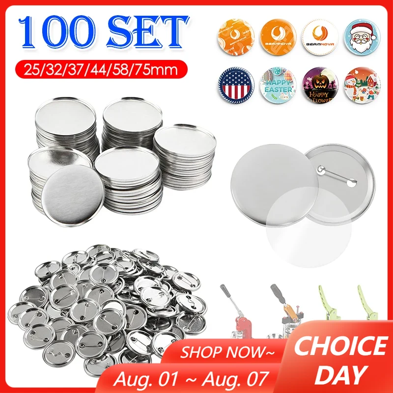 Button Badge Blank - 100 takım Boş Rozet Pin Düğme