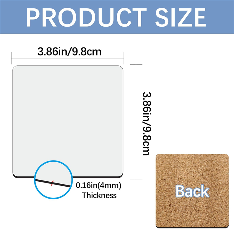 Coaster Sublimation Blank - HGHO Süblimasyon Araba Bardak Altlıkları Boşlukları