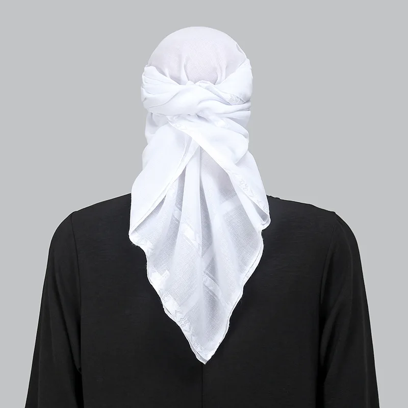Bandana Blank White - İslam beyaz kare eşarp erkekler Shemagh
