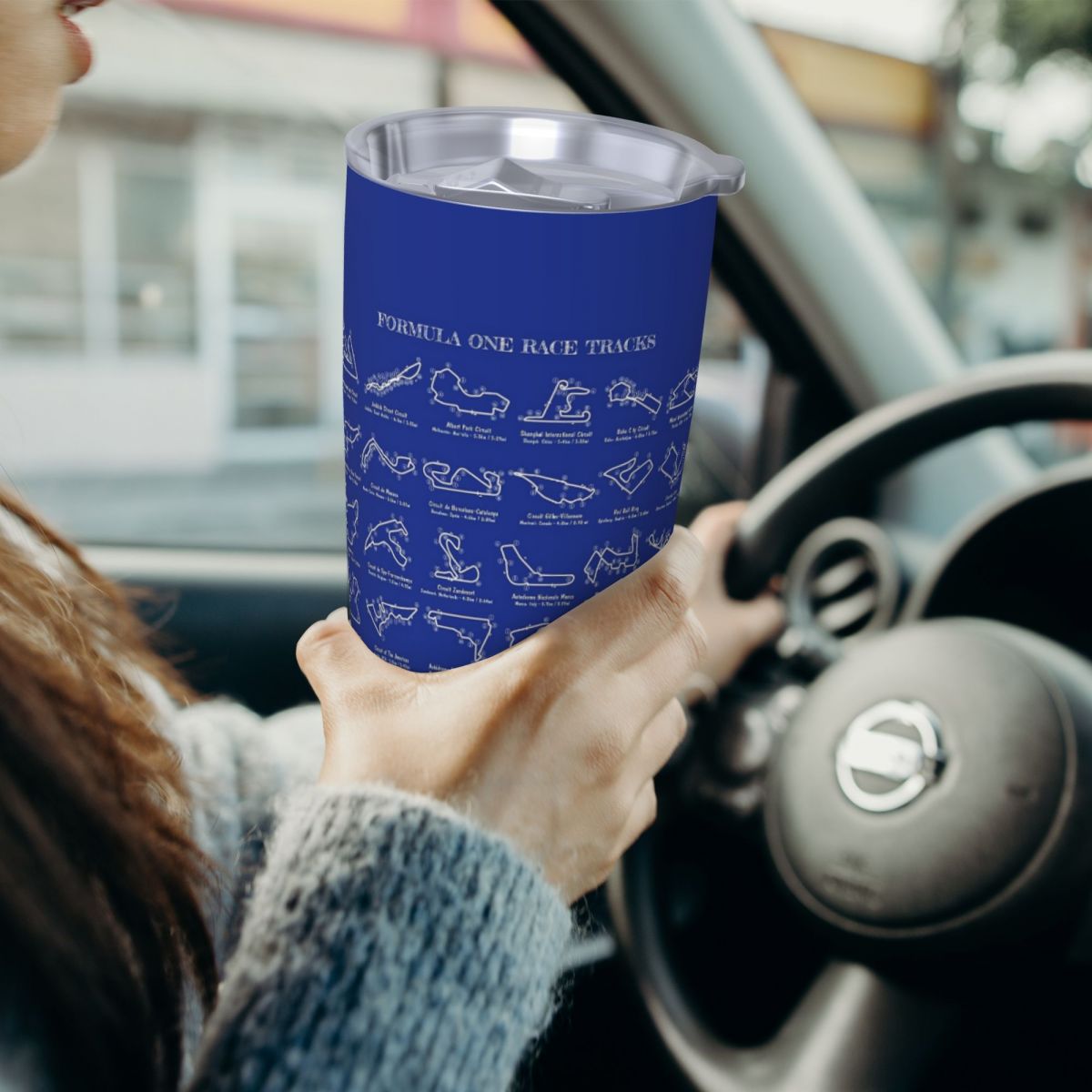 Tumbler 20Oz White - F1 Yarış Pistleri (Beyaz Şablon-Arka Plan