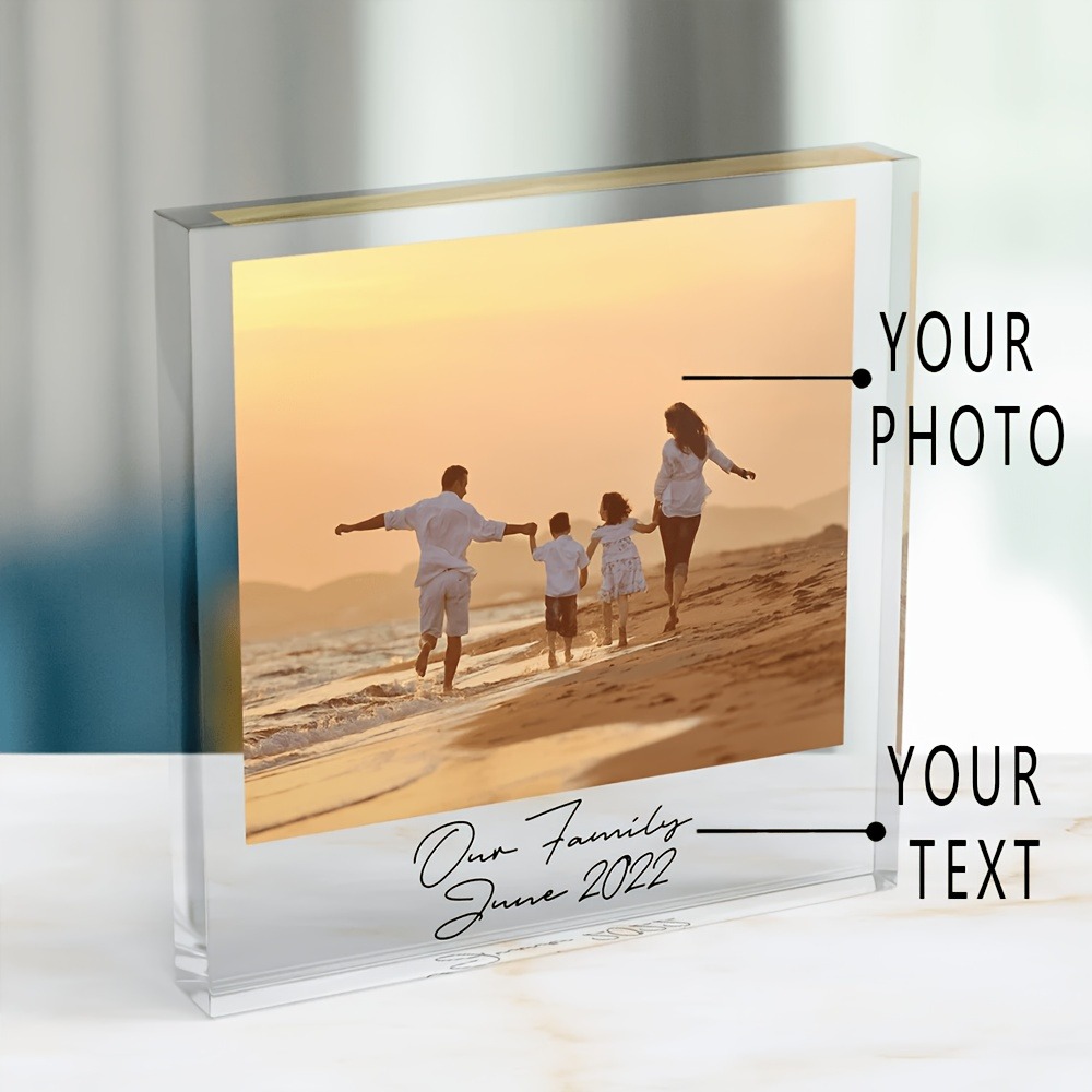 Photo Acrylic Block - Kişiselleştirilmiş Aile Akrilik Fotoğraf Bloğu, Özel
