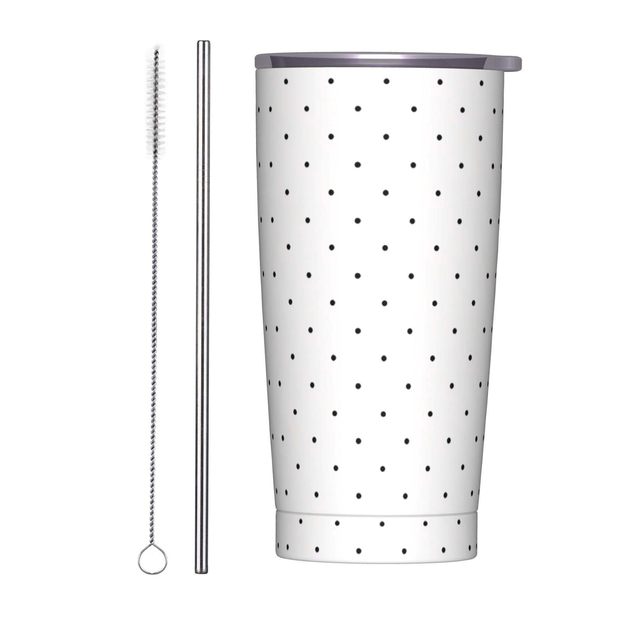 Siyah & Beyaz Puantiyeli Desen - Tumbler 20Oz White incelemesi ve fiyatı