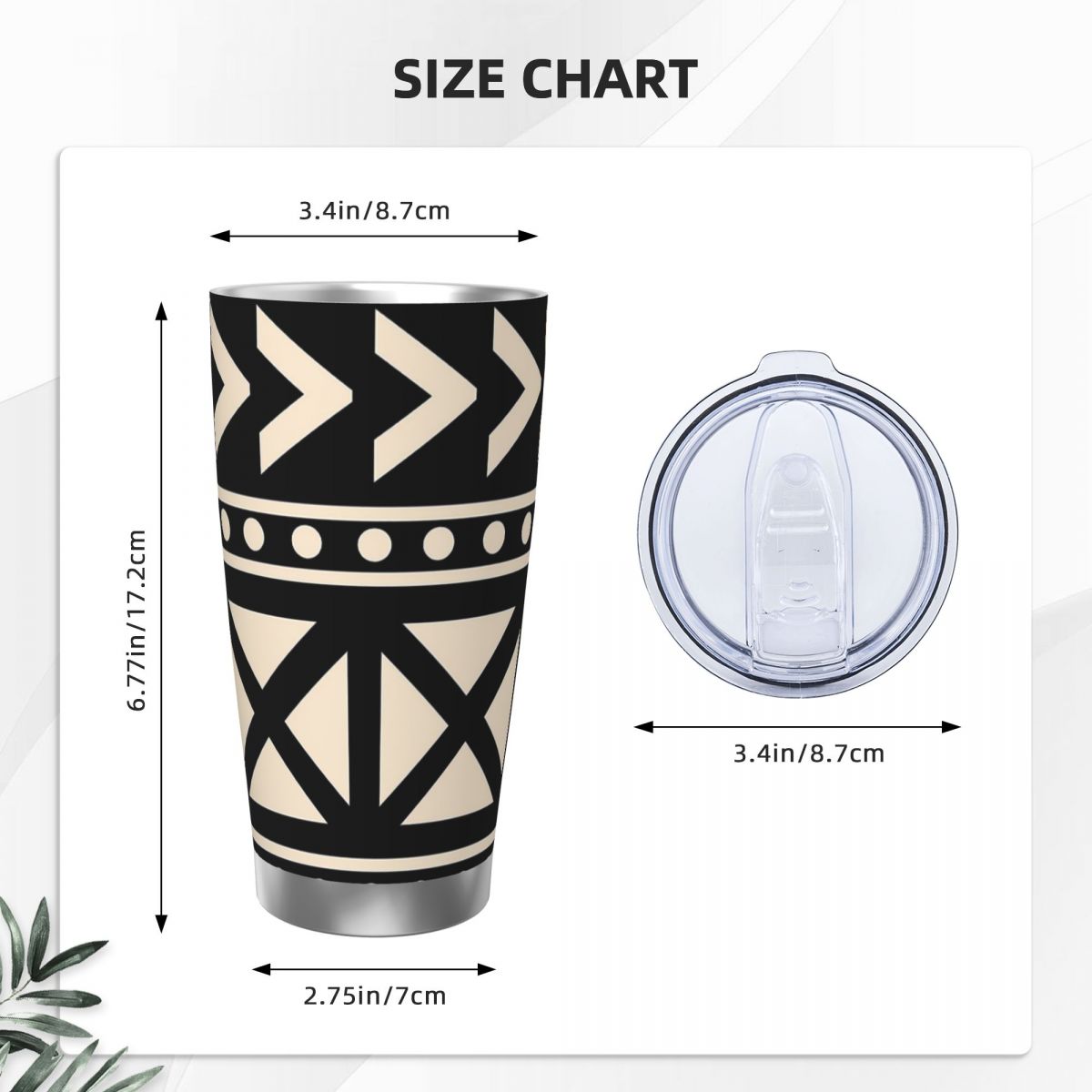 Afrika Çamur Bezi Siyah Beyaz  - Tumbler 20Oz White incelemesi ve fiyatı