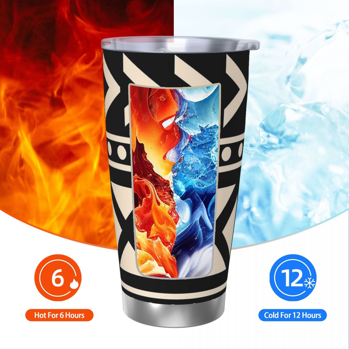 Afrika Çamur Bezi Siyah Beyaz  - Tumbler 20Oz White incelemesi ve fiyatı