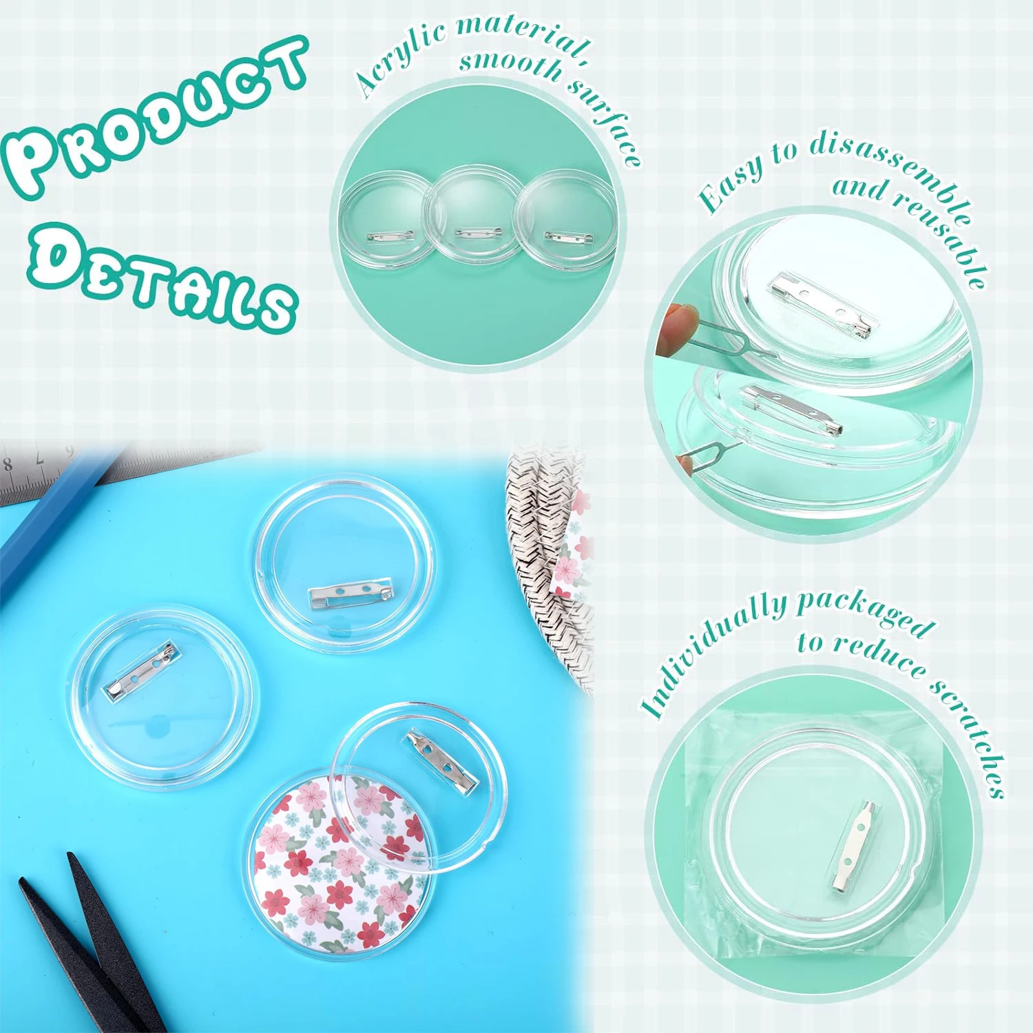 5-20 adet düğmeler boşlukları  - Button Badge Blank incelemesi ve fiyatı