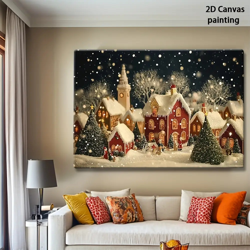 1 adet 2D retro Noel Arifesi v - Canvas Wrap Ready incelemesi ve fiyatı