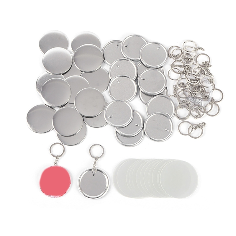 100 adet 44MM 58MM plastik Met - Button Badge Blank incelemesi ve fiyatı