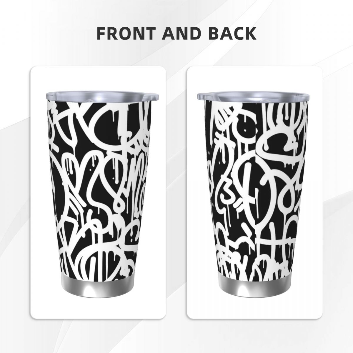 Siyah Beyaz Graffiti Paslanmaz - Tumbler 20Oz White incelemesi ve fiyatı