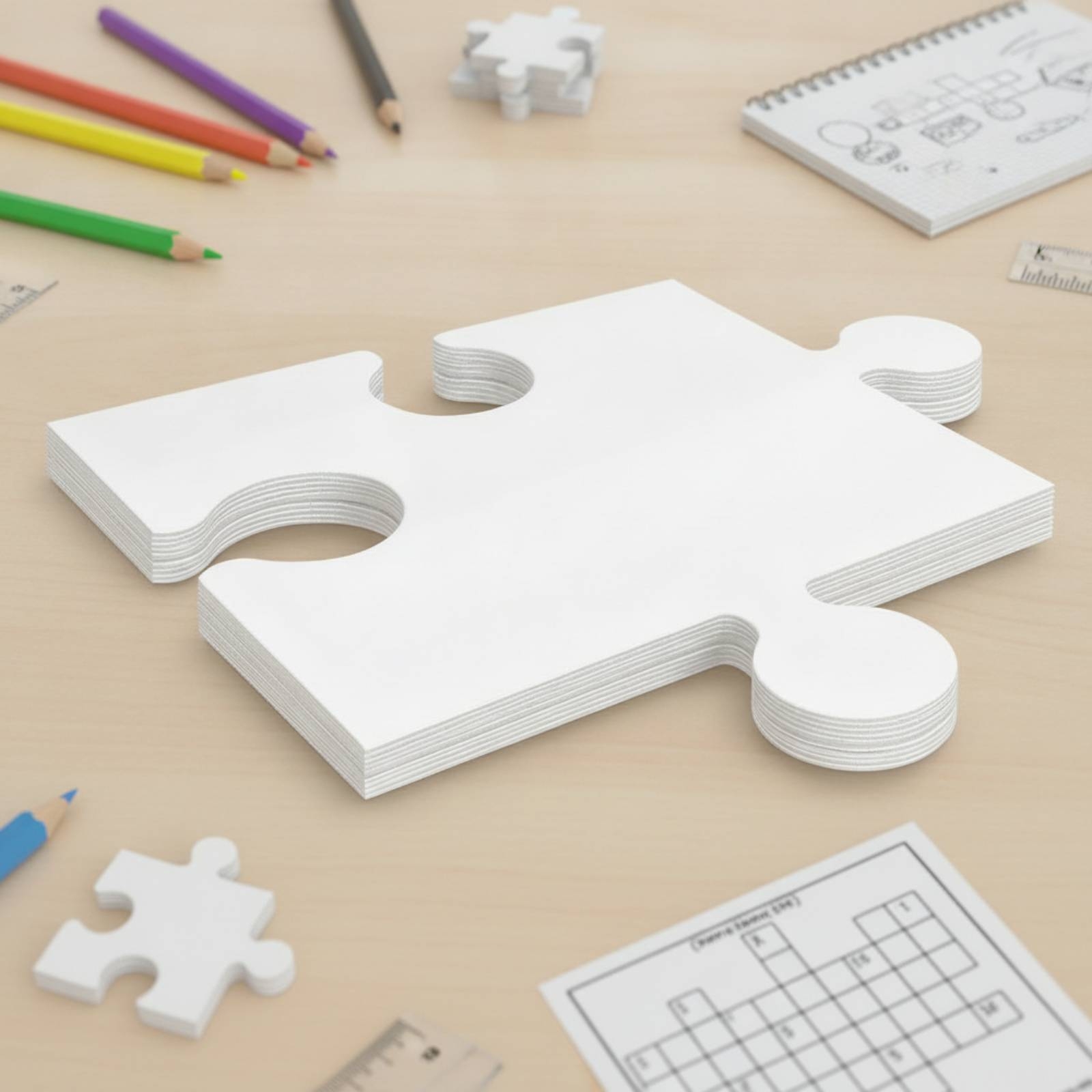 24 Parça Boş Karton Yapboz Öze - Puzzle Blank White incelemesi ve fiyatı