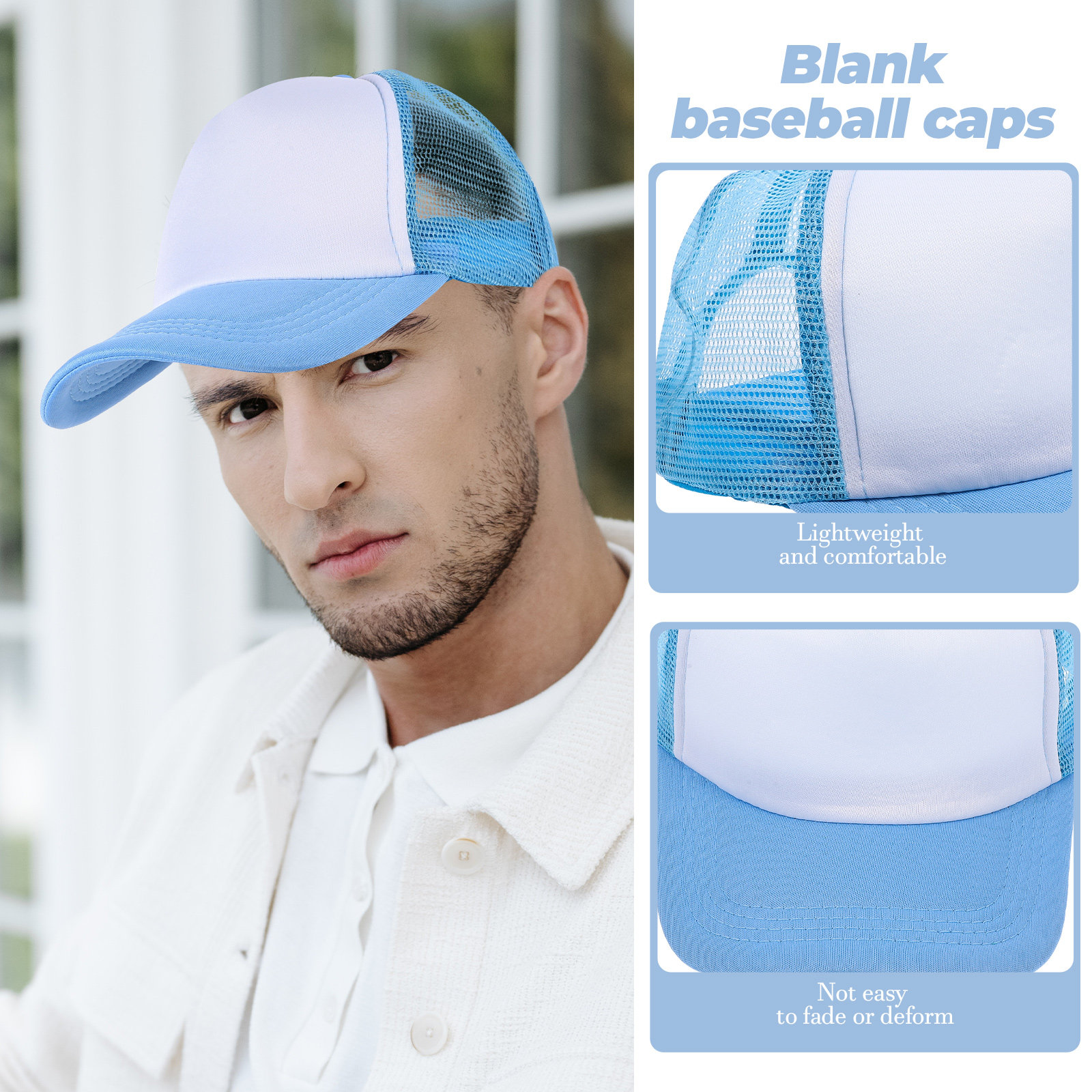10 Adet Boş File Beyzbol Şapka - Hat Sublimation Blank incelemesi ve fiyatı