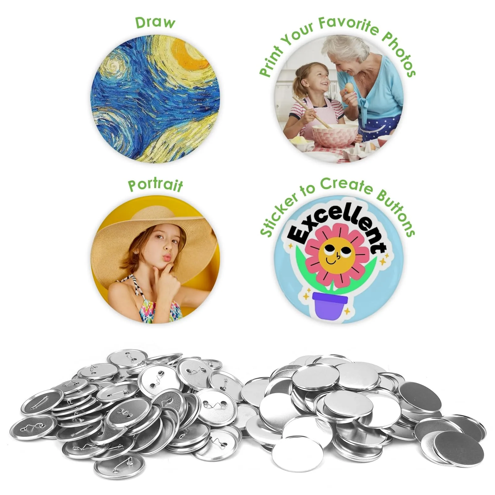 100 adet boş düğme yapma malze - Button Badge Blank incelemesi ve fiyatı