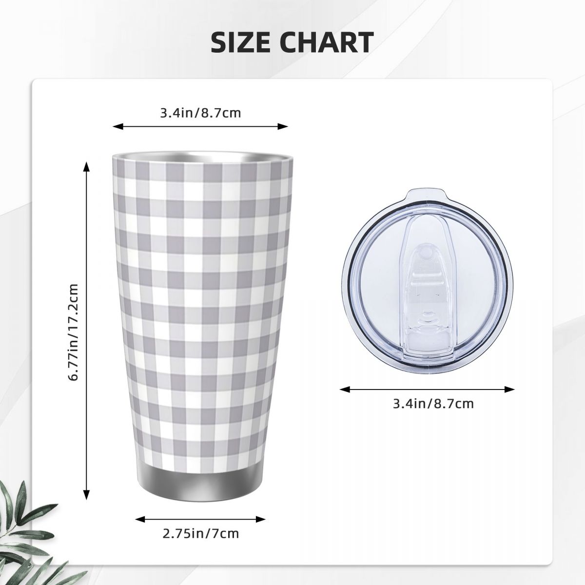 Gri Ve Beyaz Pötikareli Paslan - Tumbler 20Oz White incelemesi ve fiyatı