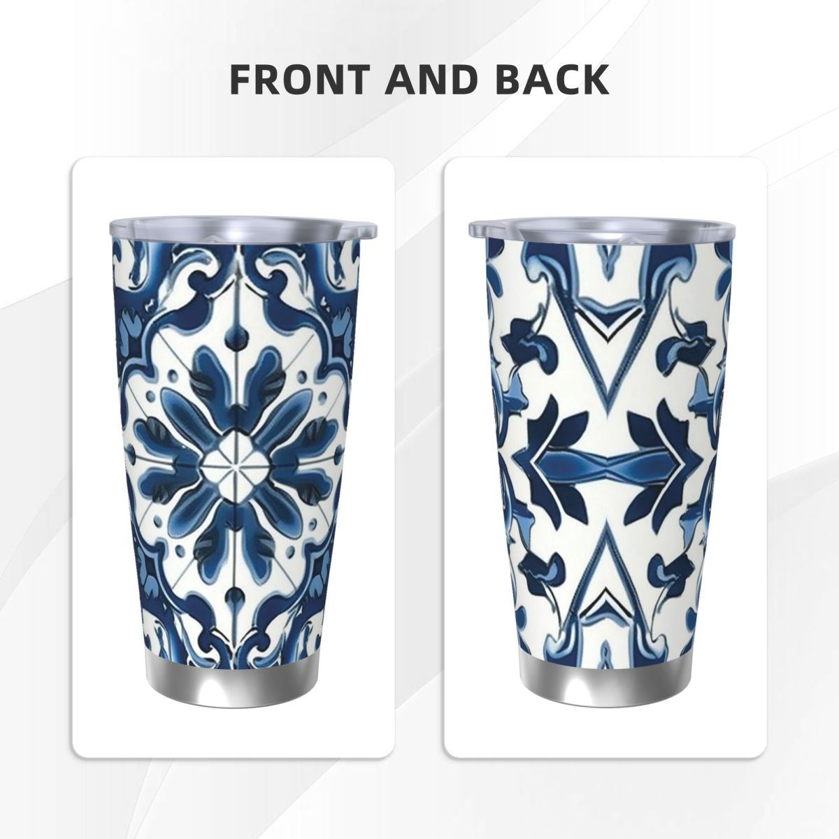 Mavi Ve Beyaz Majolika Desenli - Tumbler 20Oz White incelemesi ve fiyatı