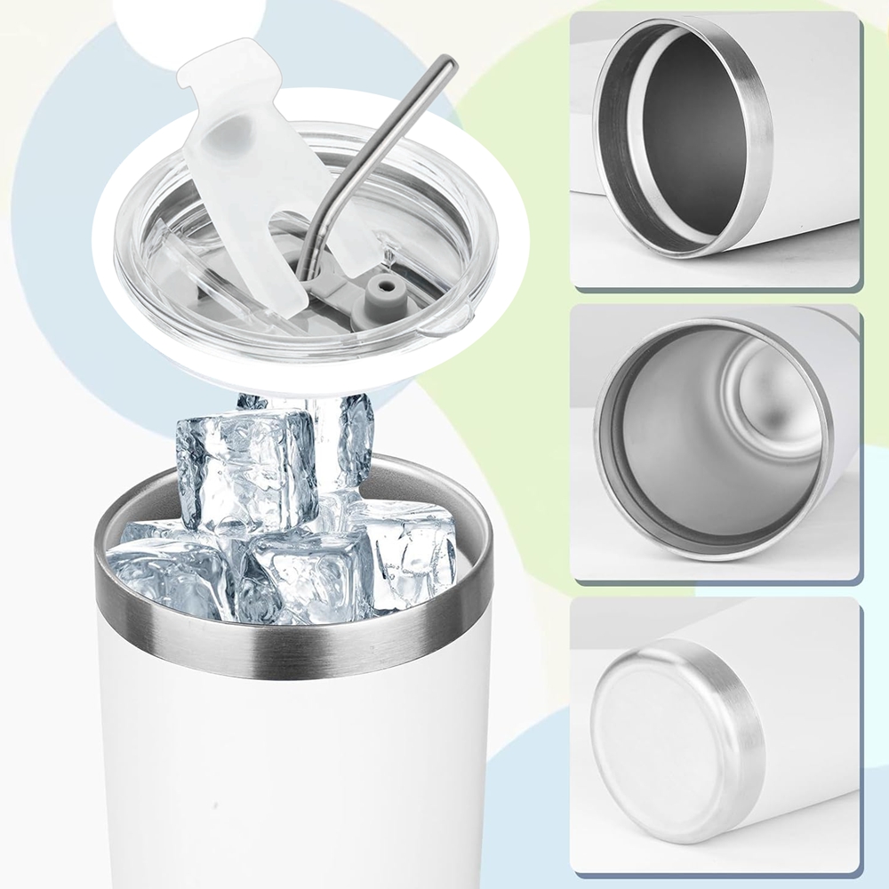 20oz Kapaklı ve Pipetli Paslan - Tumbler 20Oz White incelemesi ve fiyatı